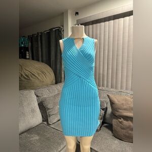 AMTIOUS🌸 chain neck blue dress ✨